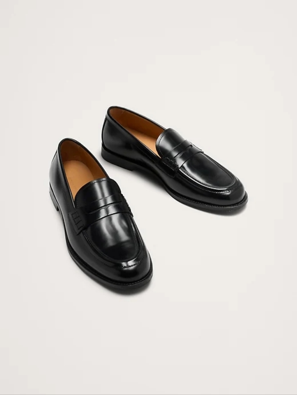NIB Banana Republic Black Leather Penny Loafer Size 10.5